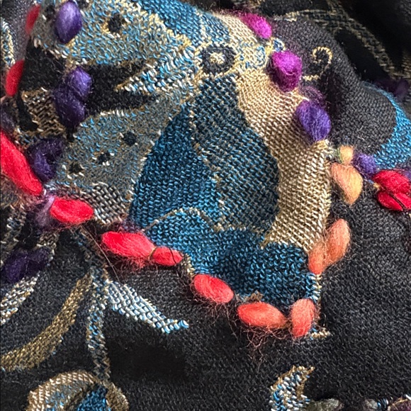 NWT Embroidered Black Floral Kimono floor length cardigan - Picture 6 of 6